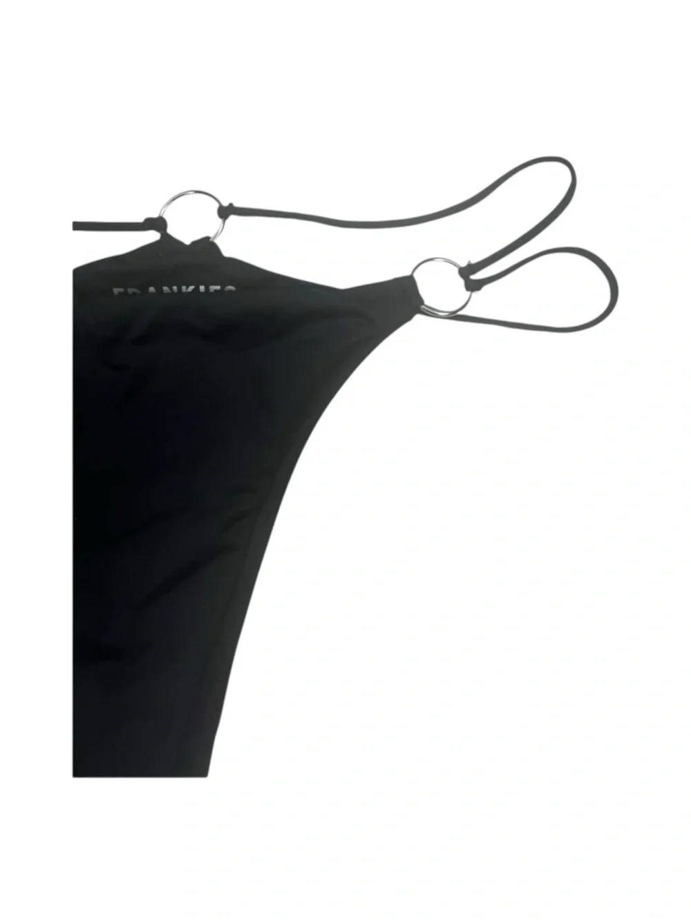 new Frankie’s Bikinis ↯ Kailyn Skimpy Ring Detail Bikini Bottoms ↯ Black ↯ Large